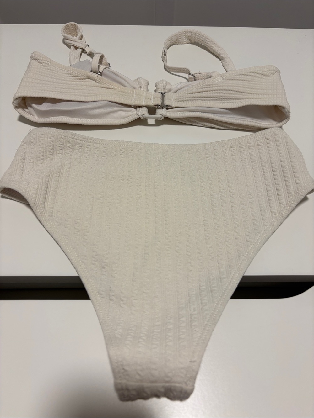 H&M Cream Ribbed Bikini Set - Picture 3 of 3